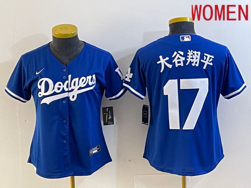 Women Los Angeles Dodgers #17 Ohtani Blue Nike Game MLB Jersey style 6